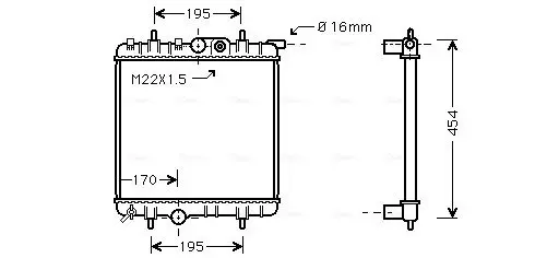 Handler.Part Radiator, engine cooling AVA PE2243 1