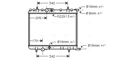 Handler.Part Radiator, engine cooling AVA PE2300 1