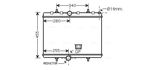 Handler.Part Radiator, engine cooling AVA PE2314 1