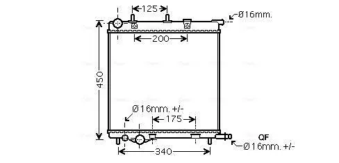 Handler.Part Radiator, engine cooling AVA PE2368 1