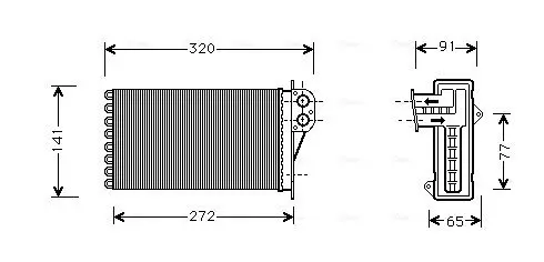 Handler.Part Heat exchanger, interior heating AVA PE6199 1