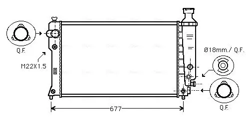 Handler.Part Radiator, engine cooling AVA PEA2131 1