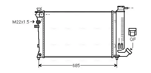 Handler.Part Radiator, engine cooling AVA PEA2141 1