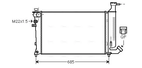 Handler.Part Radiator, engine cooling AVA PEA2148 1