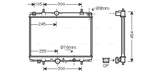 Handler.Part Radiator, engine cooling AVA PEA2200 1