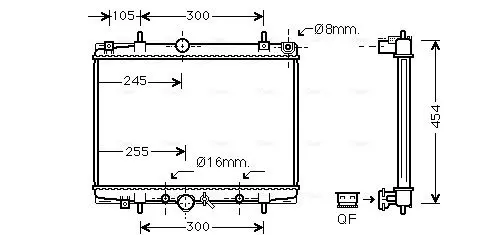 Handler.Part Radiator, engine cooling AVA PEA2201 1