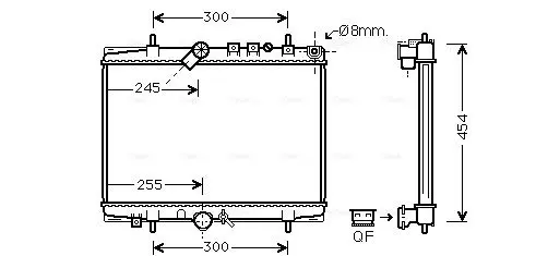 Handler.Part Radiator, engine cooling AVA PEA2202 1