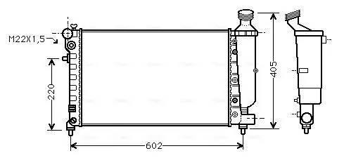 Handler.Part Radiator, engine cooling AVA PEA2216 1