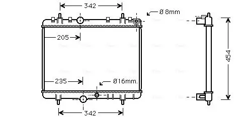 Handler.Part Radiator, engine cooling AVA PEA2218 1