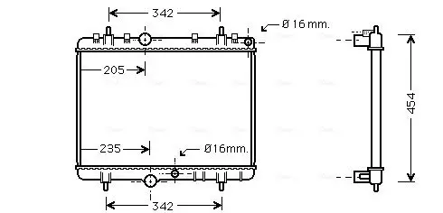 Handler.Part Radiator, engine cooling AVA PEA2241 1