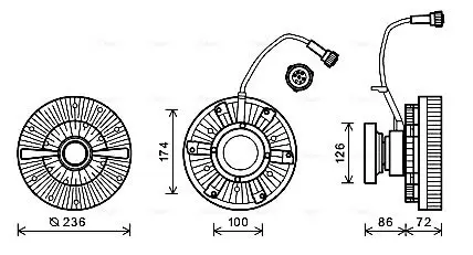 Handler.Part Clutch, radiator fan AVA REC102 1