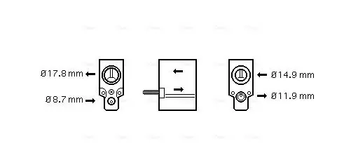 Handler.Part Expansion valve, air conditioning AVA RT1333 1