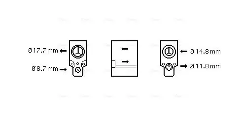 Handler.Part Expansion valve, air conditioning AVA RT1335 1