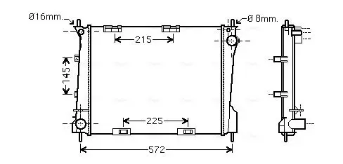 Handler.Part Radiator, engine cooling AVA RT2371 1