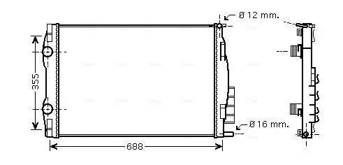 Handler.Part Radiator, engine cooling AVA RT2387 1