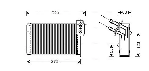 Handler.Part Heat exchanger, interior heating AVA RT6048 1