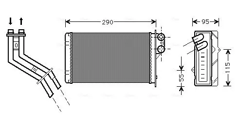 Handler.Part Heat exchanger, interior heating AVA RT6227 1