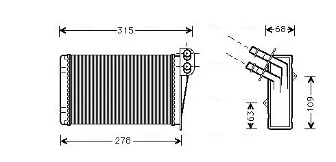 Handler.Part Heat exchanger, interior heating AVA RT6228 1