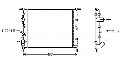 Handler.Part Radiator, engine cooling AVA RTA2197 1