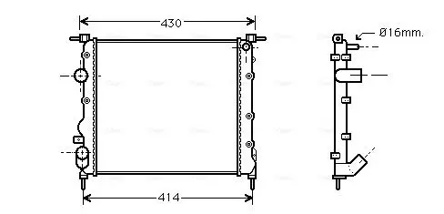 Handler.Part Radiator, engine cooling AVA RTA2261 1