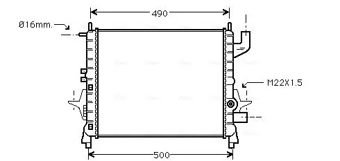 Handler.Part Radiator, engine cooling AVA RTA2262 1