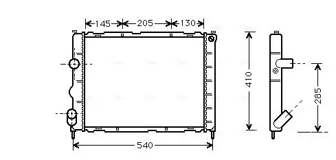 Handler.Part Radiator, engine cooling AVA RTA2267 1