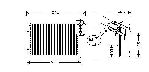 Handler.Part Heat exchanger, interior heating AVA RTA6099 1