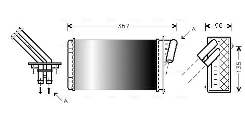 Handler.Part Heat exchanger, interior heating AVA RTA6203 1