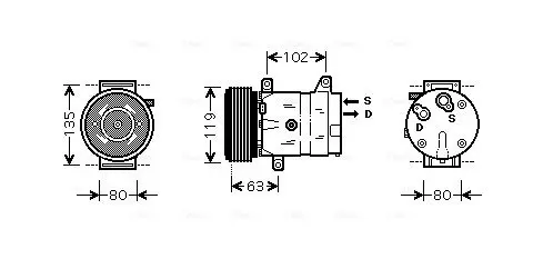 Handler.Part Compressor, air conditioning AVA RTAK440 1