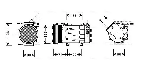 Handler.Part Compressor, air conditioning AVA RTK127 1