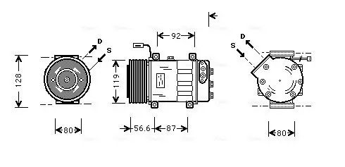 Handler.Part Compressor, air conditioning AVA SCAK016 1