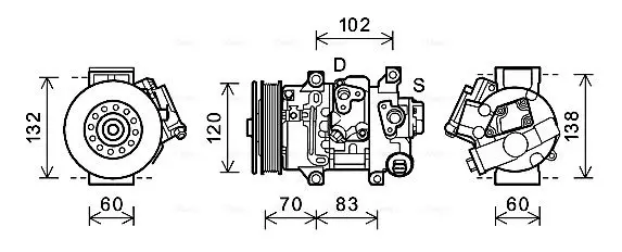 Handler.Part Compressor, air conditioning AVA TOAK627 1