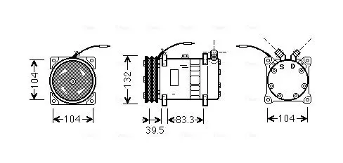 Handler.Part Compressor, air conditioning AVA UVAK048 1