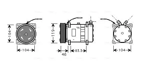 Handler.Part Compressor, air conditioning AVA UVAK050 1