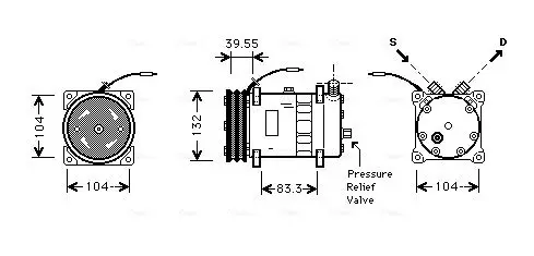 Handler.Part Compressor, air conditioning AVA UVK057 1