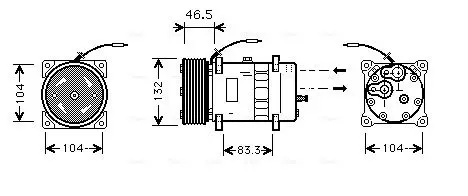 Handler.Part Compressor, air conditioning AVA VLAK037 1