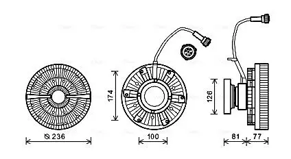 Handler.Part Clutch, radiator fan AVA VLC056 1