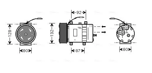 Handler.Part Compressor, air conditioning AVA VLAK030 1