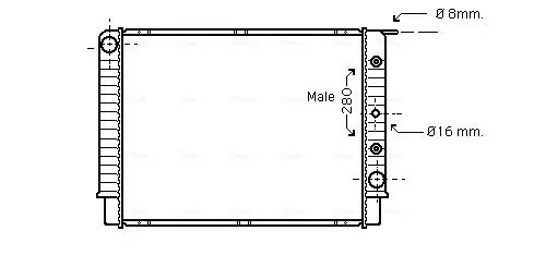 Handler.Part Radiator, engine cooling AVA VO2062 1