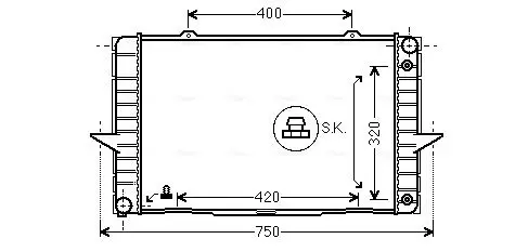 Handler.Part Radiator, engine cooling AVA VO2092 1