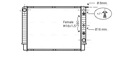 Handler.Part Radiator, engine cooling AVA VO2098 1