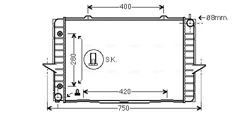 Handler.Part Radiator, engine cooling AVA VO2118 1