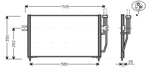 Handler.Part Condenser, air conditioning AVA VO5128 1