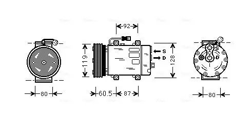 Handler.Part Compressor, air conditioning AVA VOAK101 1