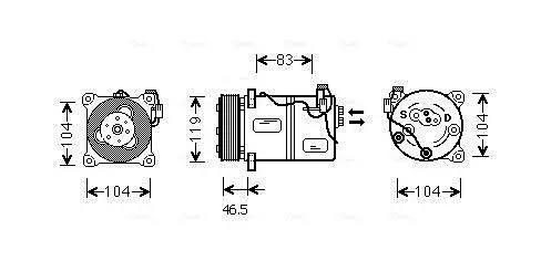 Handler.Part Compressor, air conditioning AVA VOK059 1