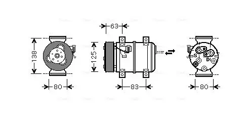 Handler.Part Compressor, air conditioning AVA VOK120 1