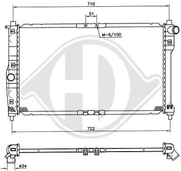 Handler.Part Radiator, engine cooling DIEDERICHS 8691061 1