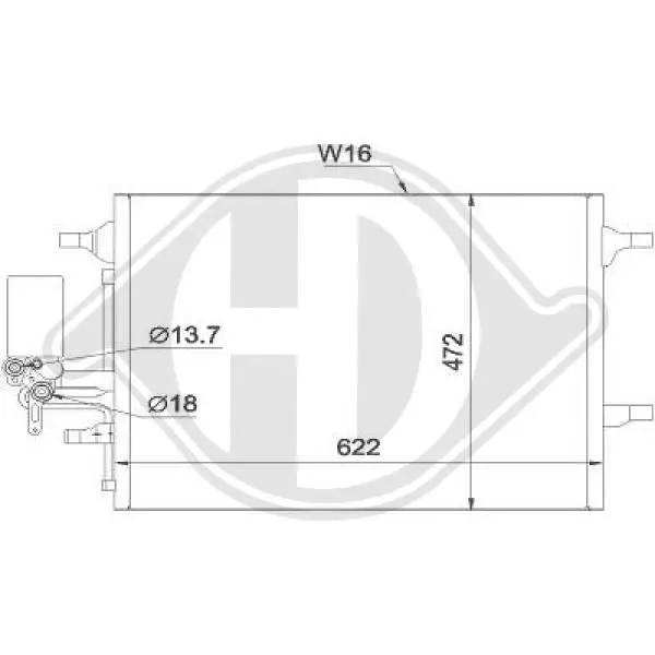 Handler.Part Condenser, air conditioning DIEDERICHS DCC1873 1