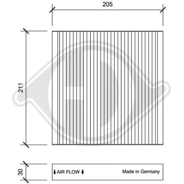 Handler.Part Filter, interior air DIEDERICHS DCI0198 1