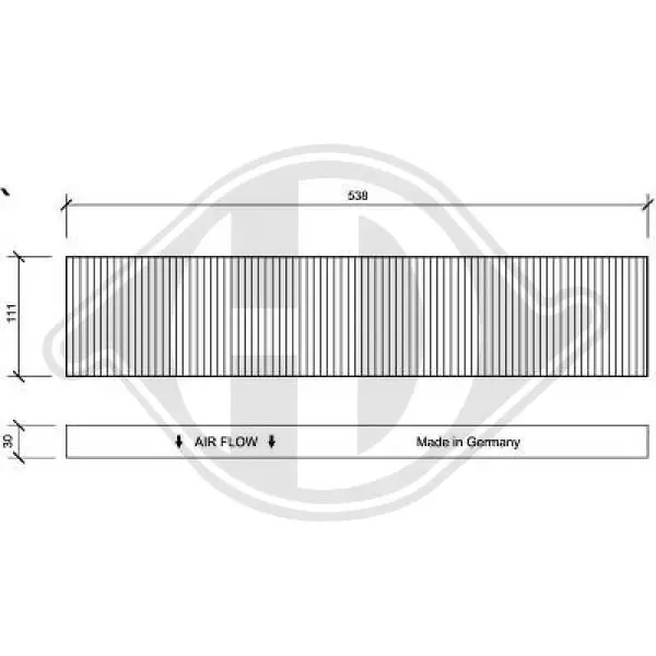 Handler.Part Filter, interior air DIEDERICHS DCI1020 1